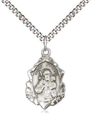 Sterling Silver Saint Joseph Medal Religious Jewelry Engraved Catholic Saint Jewelry