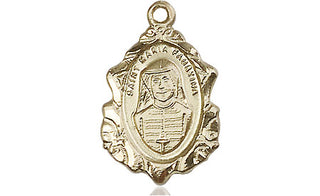 14kt Gold Maria Faustina Medal Engraved Catholic Saint Jewelry