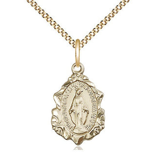 14kt Gold Filled Miraculous Medal Religious Jewelry Engraved Catholic Saint Jewelry