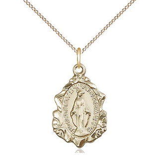 14kt Gold Filled Miraculous Medal Religious Jewelry Engraved Catholic Saint Jewelry