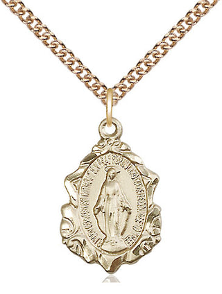 14kt Gold Filled Miraculous Medal Religious Jewelry Engraved Catholic Saint Jewelry