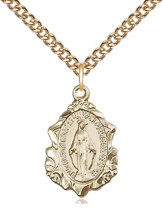 14kt Gold Filled Miraculous Medal Religious Jewelry Engraved Catholic Saint Jewelry