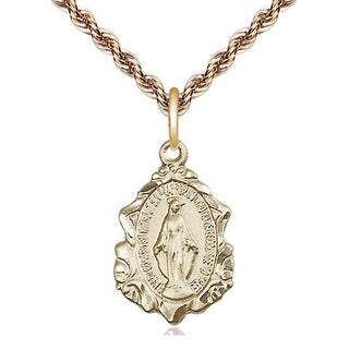 14kt Gold Filled Miraculous Medal Religious Jewelry Engraved Catholic Saint Jewelry