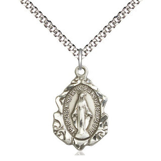 Pewter Miraculous Medal Religious Jewelry Engraved Catholic Saint Jewelry