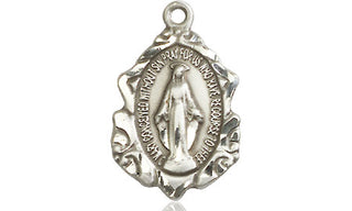 Sterling Silver Miraculous Medal Engraved Catholic Saint Jewelry