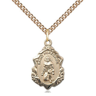 14kt Gold Filled Saint Peregrine Medal Religious Jewelry Engraved Catholic Saint Jewelry