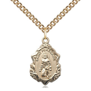 14kt Gold Filled Saint Peregrine Medal Religious Jewelry Engraved Catholic Saint Jewelry