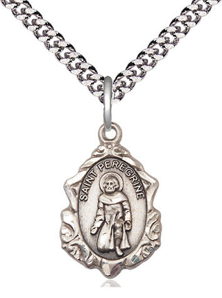 Sterling Silver Saint Peregrine Medal Religious Jewelry Engraved Catholic Saint Jewelry