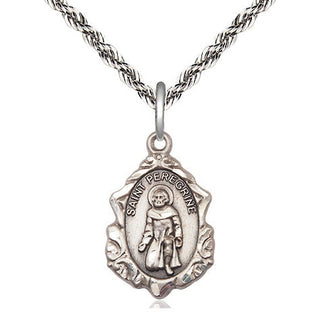 Sterling Silver Saint Peregrine Medal Religious Jewelry Engraved Catholic Saint Jewelry