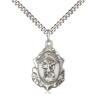 Sterling Silver Saint Michael the Archangel Medal Religious Jewelry Engraved Catholic Saint Jewelry