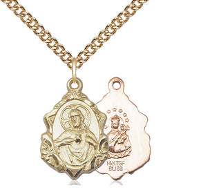 14kt Gold Filled Scapular Medal Religious Jewelry