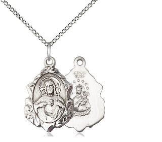 Sterling Silver Scapular Medal Religious Jewelry