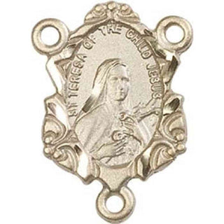 14kt Gold Filled Saint Teresa Rosary Center Rosary Center Engraved Catholic Saint Jewelry