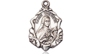 Sterling Silver Saint Therese of Lisieux Medal Religious Jewelry Engraved Catholic Saint Jewelry