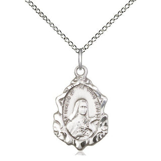 Sterling Silver Saint Theresa Medal Religious Jewelry Engraved Catholic Saint Jewelry