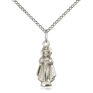 Sterling Silver Infant of Prague Medal Religious Jewelry