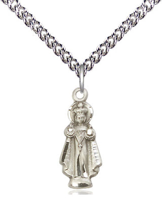 Sterling Silver Infant of Prague Medal Religious Jewelry
