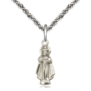 Sterling Silver Infant of Prague Medal Religious Jewelry