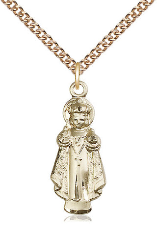 14kt Gold Infant of Prague Medal