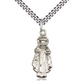 Sterling Silver Infant of Prague Medal Catholic Jewelry