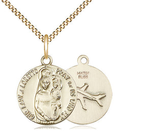 14kt Gold Filled Our Lady of Loretto Medal Religious Jewelry