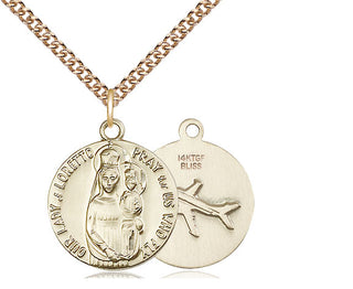 14kt Gold Filled Our Lady of Loretto Medal Religious Jewelry