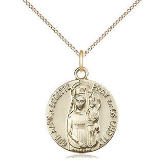 14kt Gold Our Lady of Loretto Medal