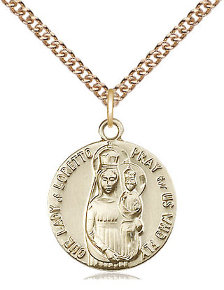 14kt Gold Our Lady of Loretto Medal