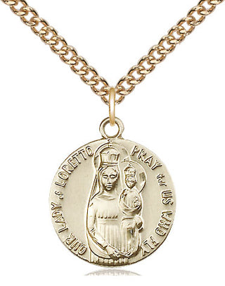 14kt Gold Our Lady of Loretto Medal