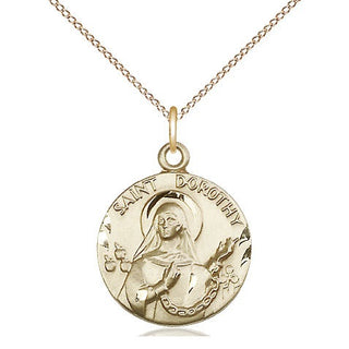 14kt Gold Filled Saint Dorothy Medal Religious Jewelry