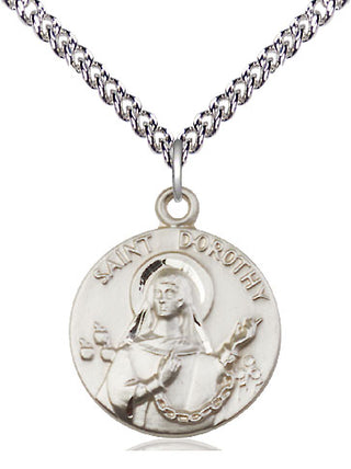 Sterling Silver Saint Dorothy Medal Religious Jewelry