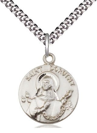 Sterling Silver Saint Dorothy Medal Religious Jewelry