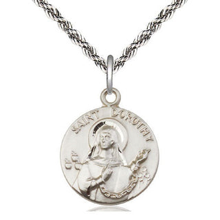 Sterling Silver Saint Dorothy Medal Religious Jewelry