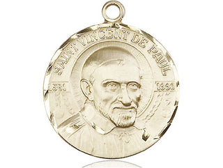 14kt Gold Filled Saint Vincent de Paul Medal Engraved Catholic Saint Jewelry
