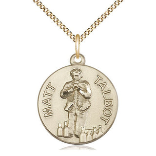 14kt Gold Filled Matt Talbot Medal Catholic Jewelry Engraved Catholic Saint Jewelry