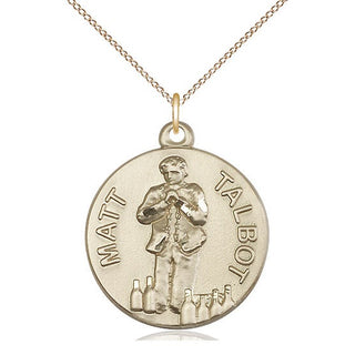 14kt Gold Filled Matt Talbot Medal Catholic Jewelry Engraved Catholic Saint Jewelry