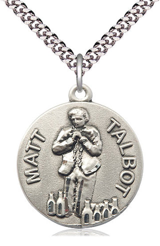 Sterling Silver Matt Talbot Medal Catholic Jewelry Engraved Catholic Saint Jewelry