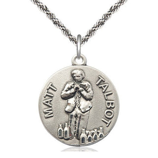 Sterling Silver Matt Talbot Medal Catholic Jewelry Engraved Catholic Saint Jewelry