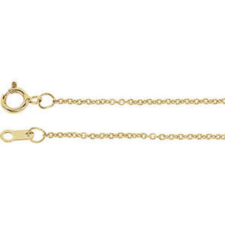 20-inch Solid Cable Chain with Spring Ring - 10K Yellow