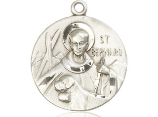 Sterling Silver Saint Bernard of Monjoux Medal Catholic Jewelry Engraved Catholic Saint Jewelry