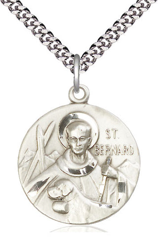 Sterling Silver Saint Bernard of Monjoux Medal Catholic Jewelry Engraved Catholic Saint Jewelry