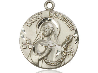 Sterling Silver Saint Dorothy Medal Catholic Jewelry Engraved Catholic Saint Jewelry