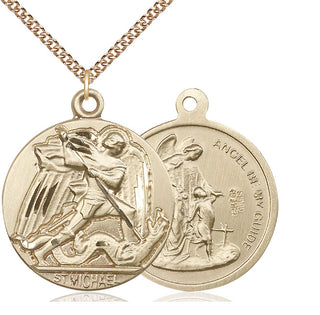 14kt Gold Saint Michael the Archangel Medal