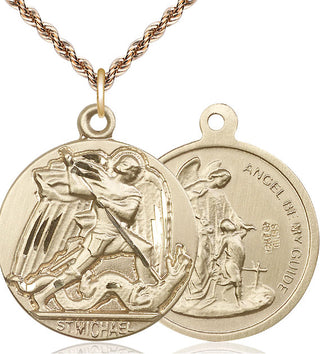 14kt Gold Saint Michael the Archangel Medal