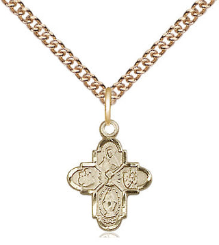 14kt Gold Filled 5-Way Chalice Medal Religious and Catholic Jewelry