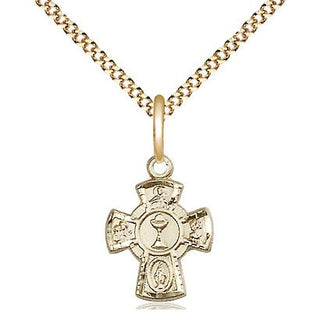 14kt Gold Filled 5-Way / Chalice Medal Religious and Catholic Jewelry