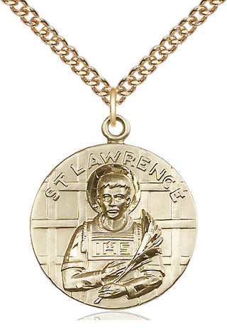 14kt Gold Filled Saint Lawrence Medal Catholic Jewelry