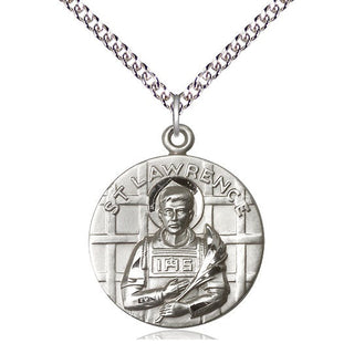 Sterling Silver Saint Lawrence Medal Catholic Jewelry