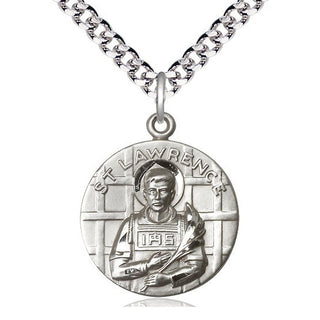 Sterling Silver Saint Lawrence Medal Catholic Jewelry