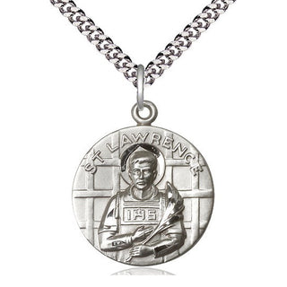 Sterling Silver Saint Lawrence Medal Catholic Jewelry